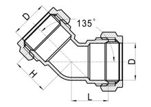 كوع زاوية 45، HS100-020