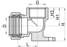 كوع ذو لوح تثبيت على الحائط C×FI، HS140-009