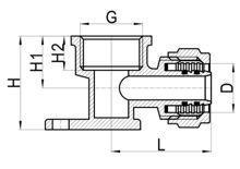 كوع لوح التثبيت على الجدار C×FI، HS210-008