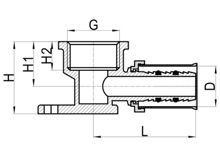 كوع مع لوح تثبيت على الحائط C×FI، HS220-016