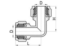 كوع متساوي C×C، HS230-004