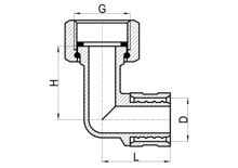 كوع لي سنة داخلية مع صامولة دوارة وجلبة إنزلاق، HS300-013