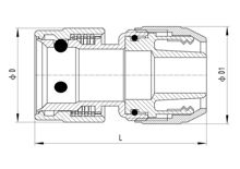 وصلة خرطوم بدون سدادة (3 كرات فولاذية)، HS320-010