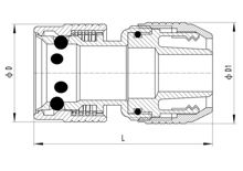 وصلة خرطوم بدون سدادة (6 كرات فولاذية)، HS320-011