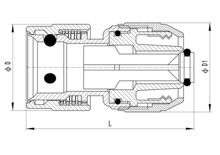 وصلة خرطوم مع سدادة (3 كرات فولاذية)، HS320-012